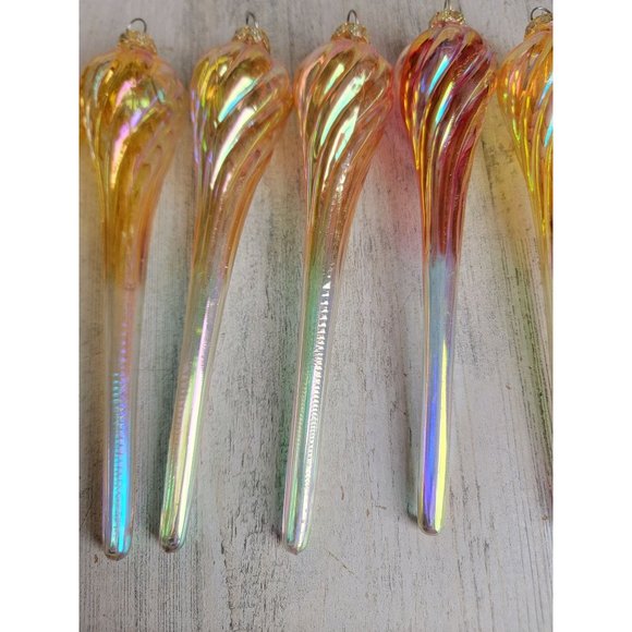 Vintage Golden glass pink twisted ornament Xmas set - Picture 8 of 8